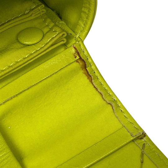 BOTTEGAVENETA Sling bag leather yellow MAXI INTRECCIATO Women Used Authentic