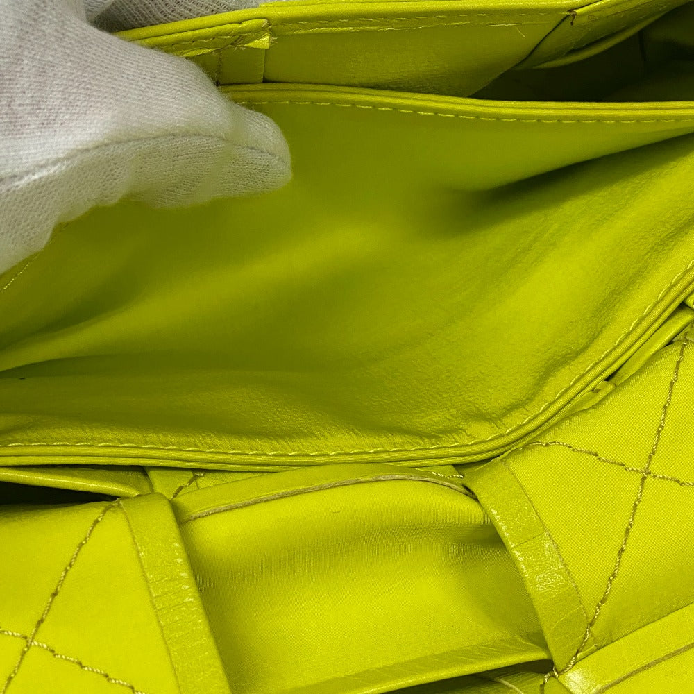BOTTEGAVENETA Sling bag leather yellow MAXI INTRECCIATO Women Used Authentic