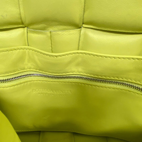 BOTTEGAVENETA Shoulder Bag leather yellow Padded cassette INTRECCIATO Women Used Authentic