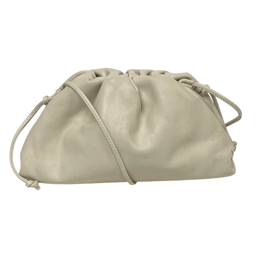 BOTTEGAVENETA Shoulder Bag leather white Pouch Women Used Authentic