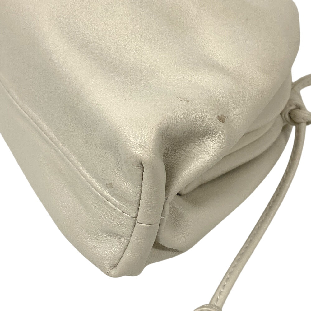 BOTTEGAVENETA Shoulder Bag leather white Pouch Women Used Authentic