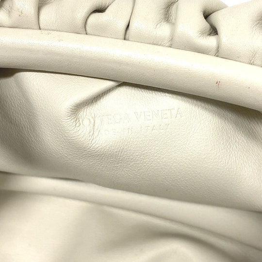 BOTTEGAVENETA Shoulder Bag leather white Pouch Women Used Authentic