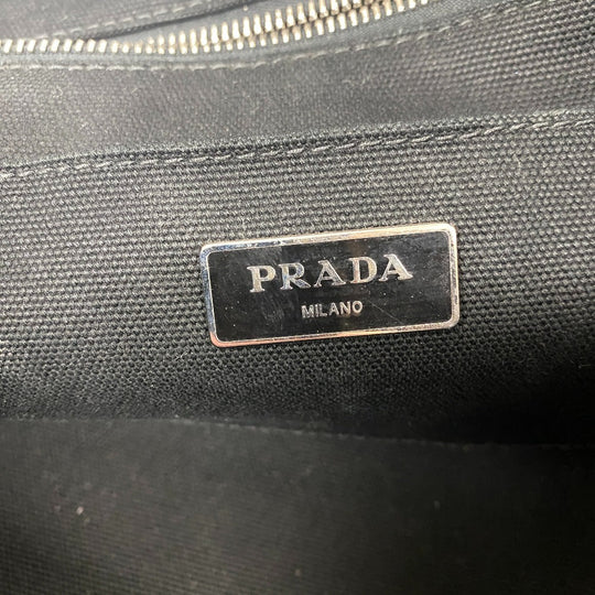 PRADA Tote Bag canvas white Mistrino Canapa flour Women Used Authentic