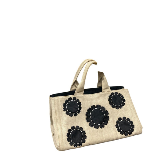 PRADA Tote Bag canvas white Mistrino Canapa flour Women Used Authentic