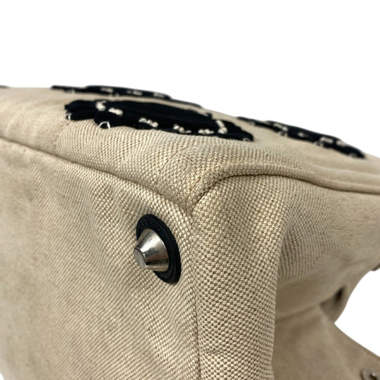 PRADA Tote Bag canvas white Mistrino Canapa flour Women Used Authentic