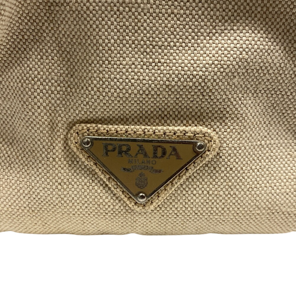 PRADA Tote Bag canvas white Mistrino Canapa flour Women Used Authentic