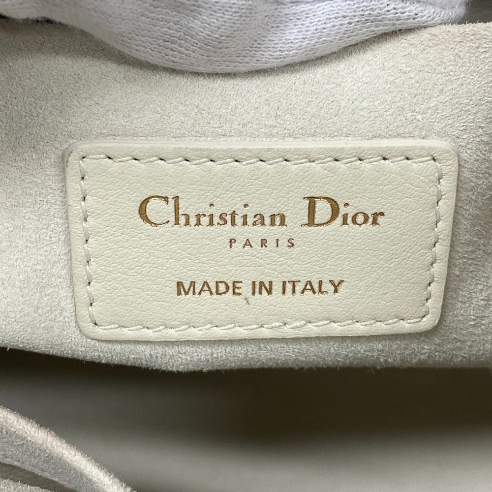 Christian Dior Handbag M0699OVJX leather white 2WAY handbag Cannage Lady Women Used Authentic
