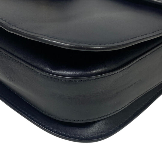 GUCCI Shoulder Bag 602204 Leather, Velour Navy Velor x leather Horsebit 1955 Women Used Authentic