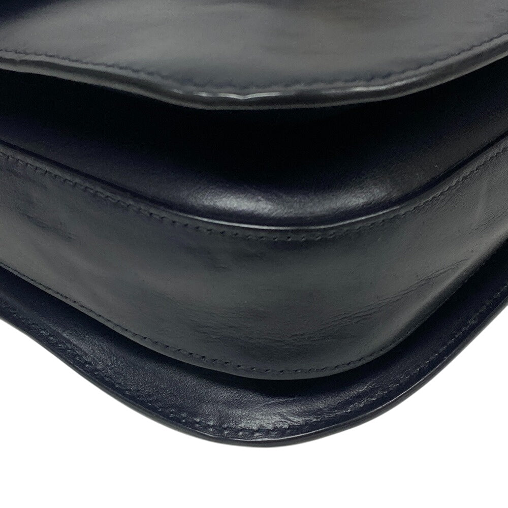 GUCCI Shoulder Bag 602204 Leather, Velour Navy Velor x leather Horsebit 1955 Women Used Authentic