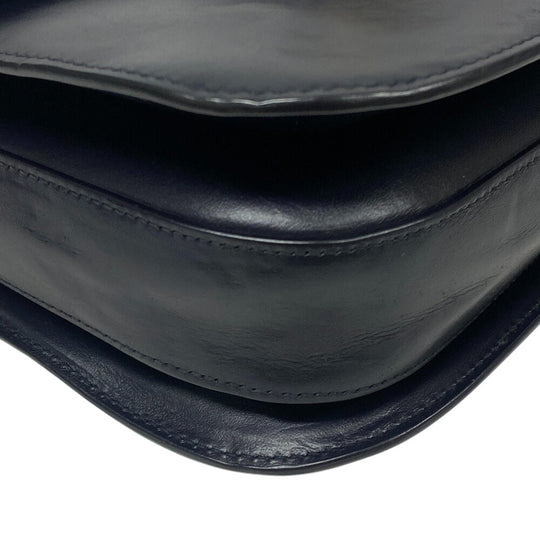 GUCCI Shoulder Bag 602204 Leather, Velour Navy Velor x leather Horsebit 1955 Women Used Authentic
