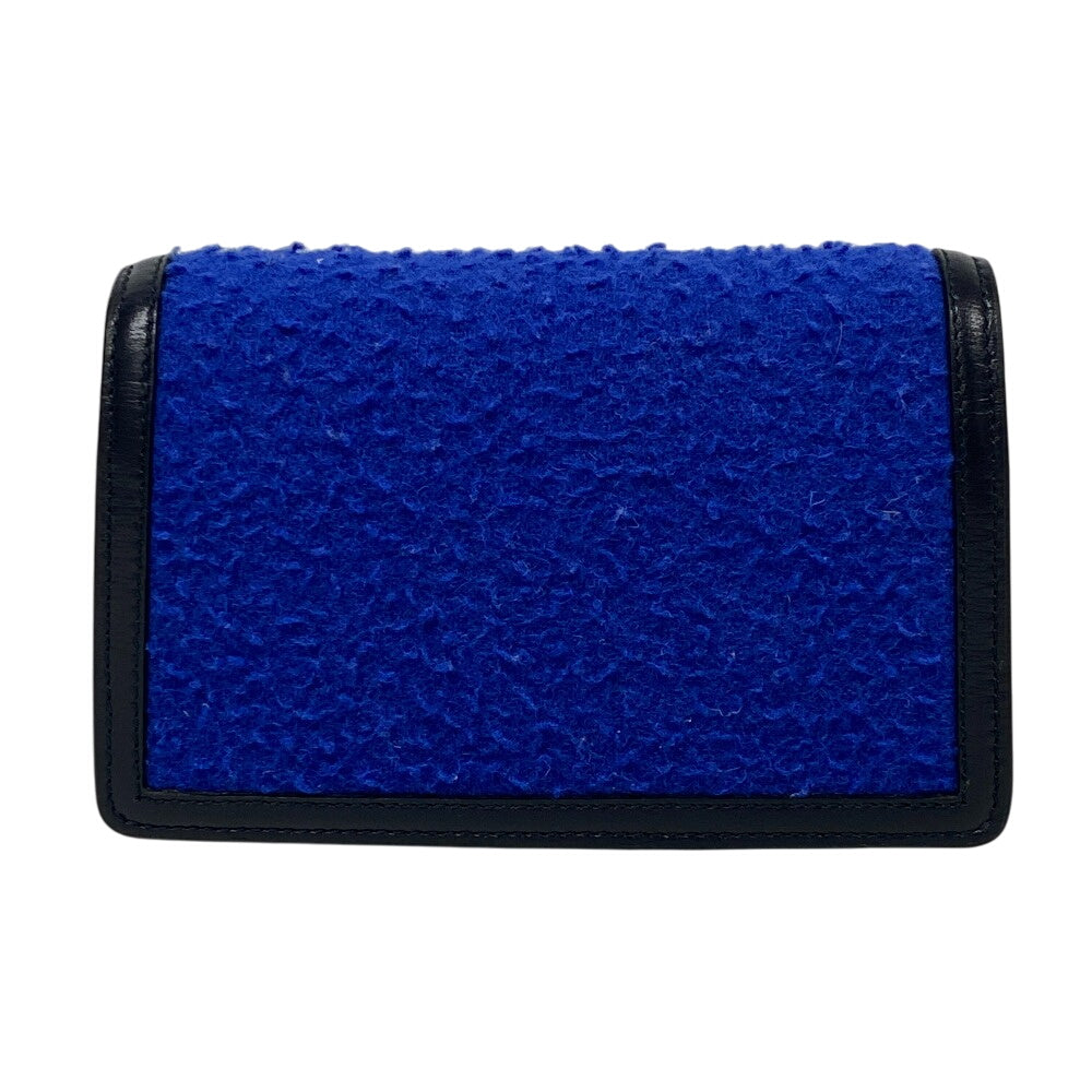 GUCCI Shoulder Bag 476432 Wool, Leather blue Chain Duosonis Women Used Authentic
