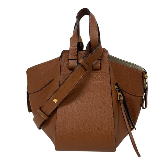 LOEWE Handbag leather Brown 2WAY handbag Hammock Drawstring Small Women Used Authentic