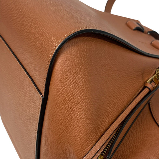 LOEWE Handbag leather Brown 2WAY handbag Hammock Drawstring Small Women Used Authentic