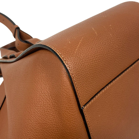 LOEWE Handbag leather Brown 2WAY handbag Hammock Drawstring Small Women Used Authentic
