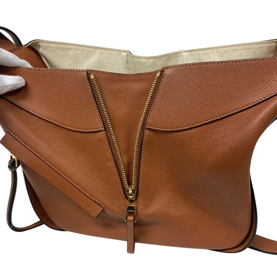 LOEWE Handbag leather Brown 2WAY handbag Hammock Drawstring Small Women Used Authentic