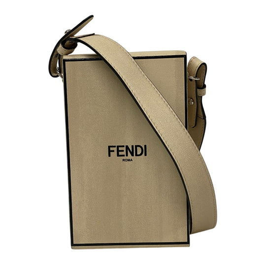 FENDI Shoulder Bag 7VA519 leather white box Women Used Authentic
