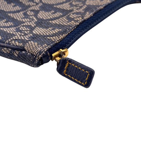 Christian Dior Coin case Canvas, Leather Navy saddle Trotter Women Used Authentic