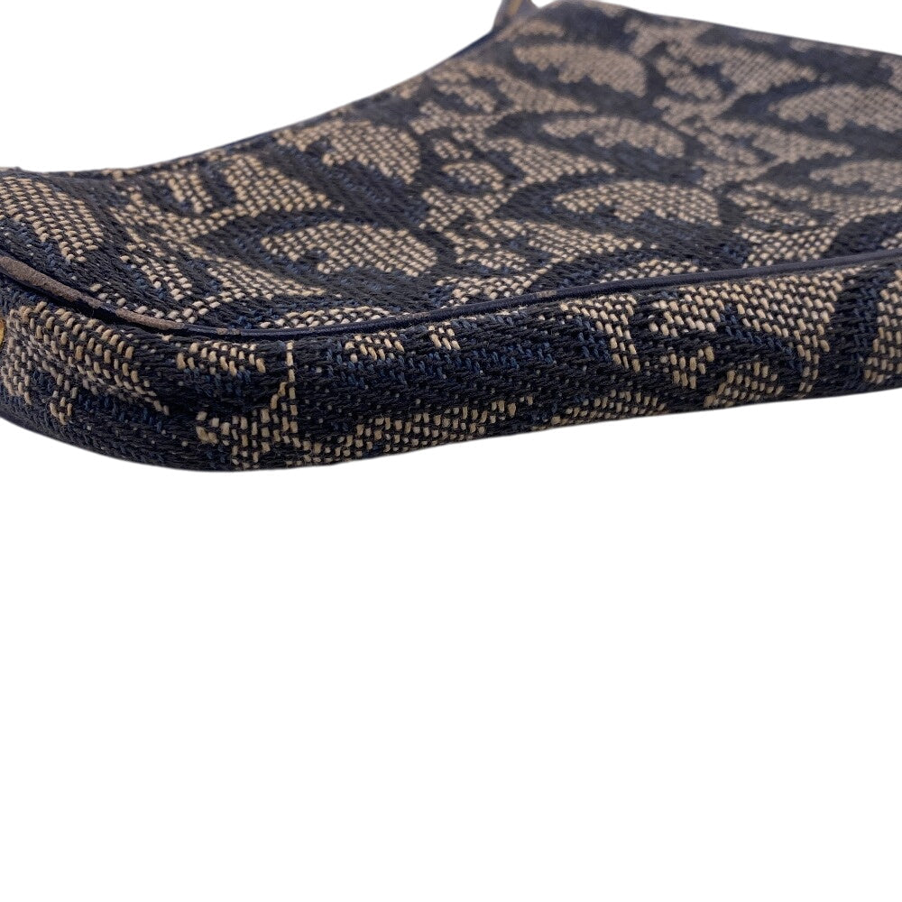 Christian Dior Coin case Canvas, Leather Navy saddle Trotter Women Used Authentic