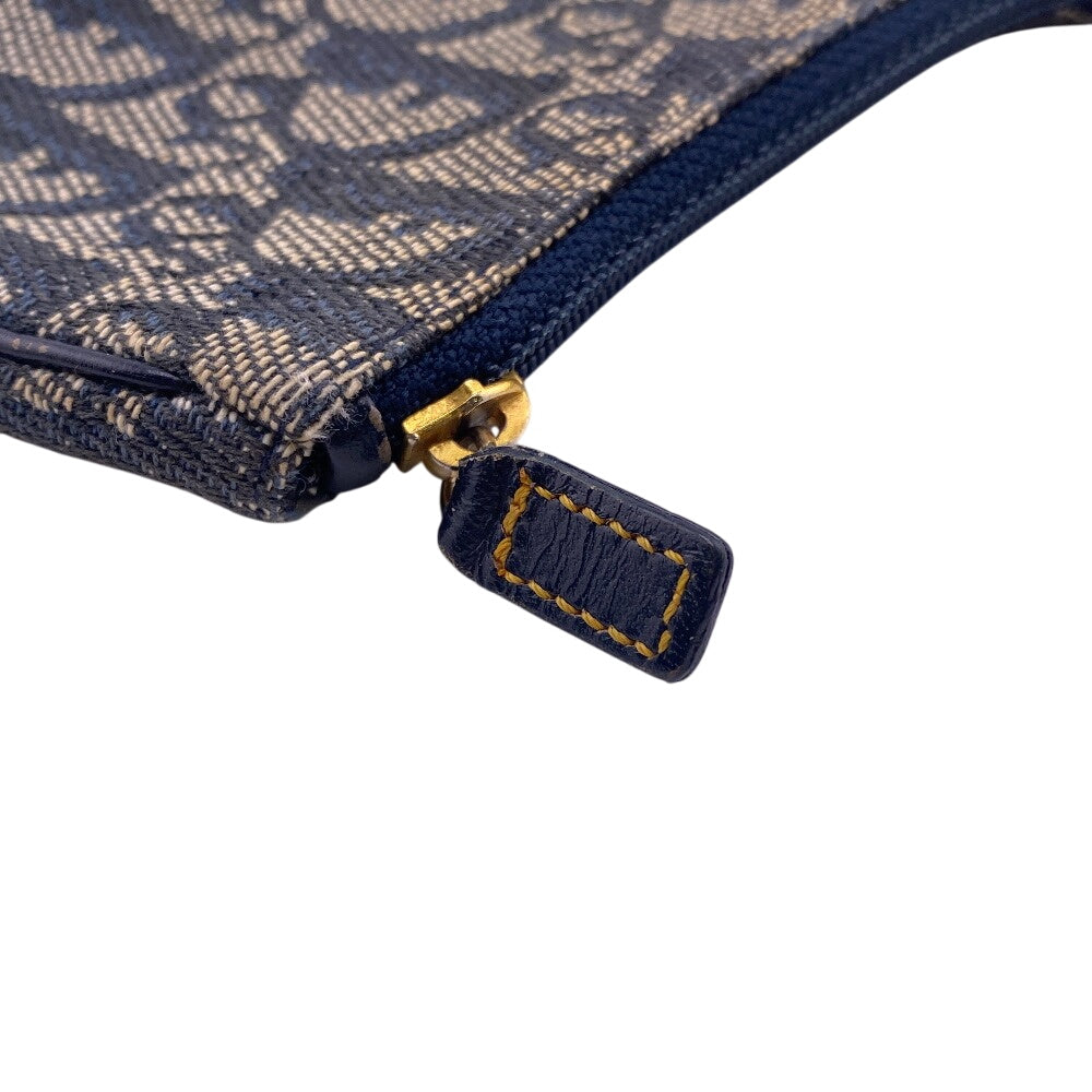Christian Dior Coin case Canvas, Leather Navy saddle Trotter Women Used Authentic