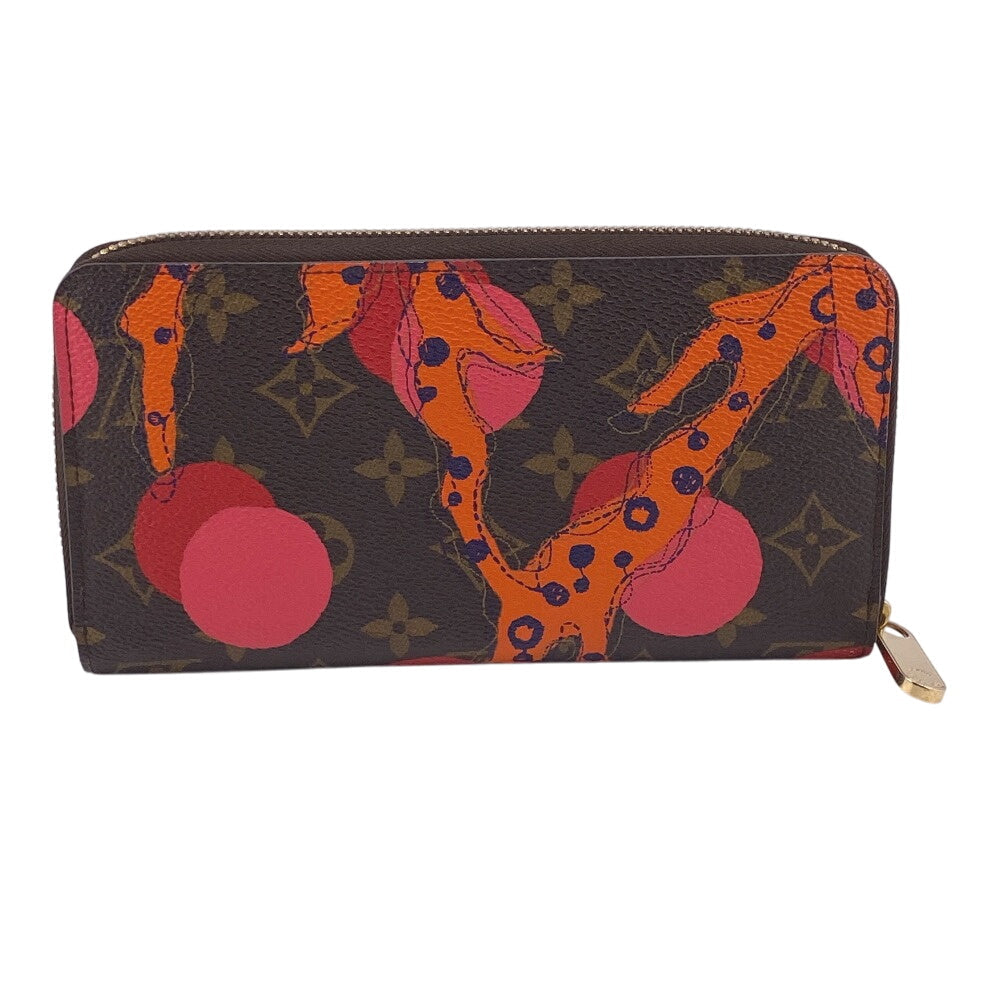 LOUIS VUITTON Long Wallet Purse M60927 leather Brown Zip Around Monogram La Mage Zippy wallet Women Used Authentic