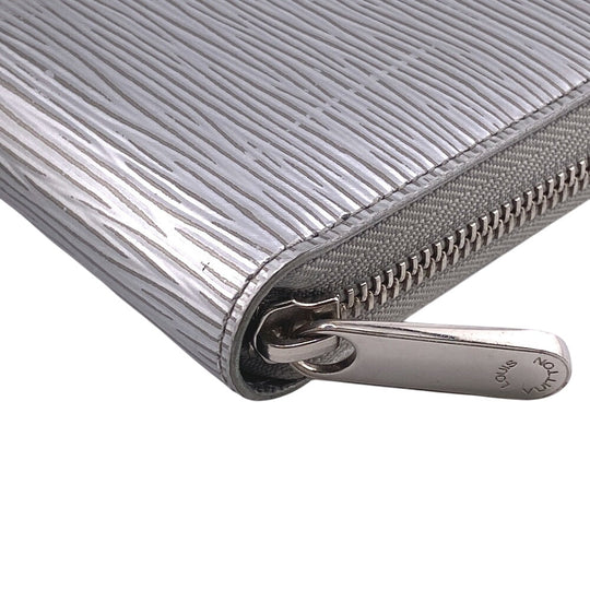 LOUIS VUITTON Long Wallet Purse M82794 leather Silver Zip Around Epi Zippy wallet Women Used Authentic