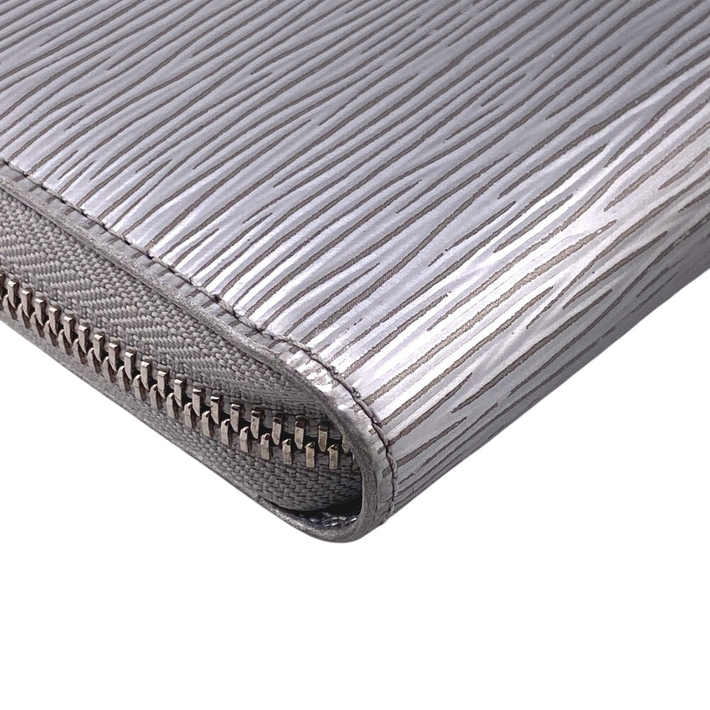 LOUIS VUITTON Long Wallet Purse M82794 leather Silver Zip Around Epi Zippy wallet Women Used Authentic