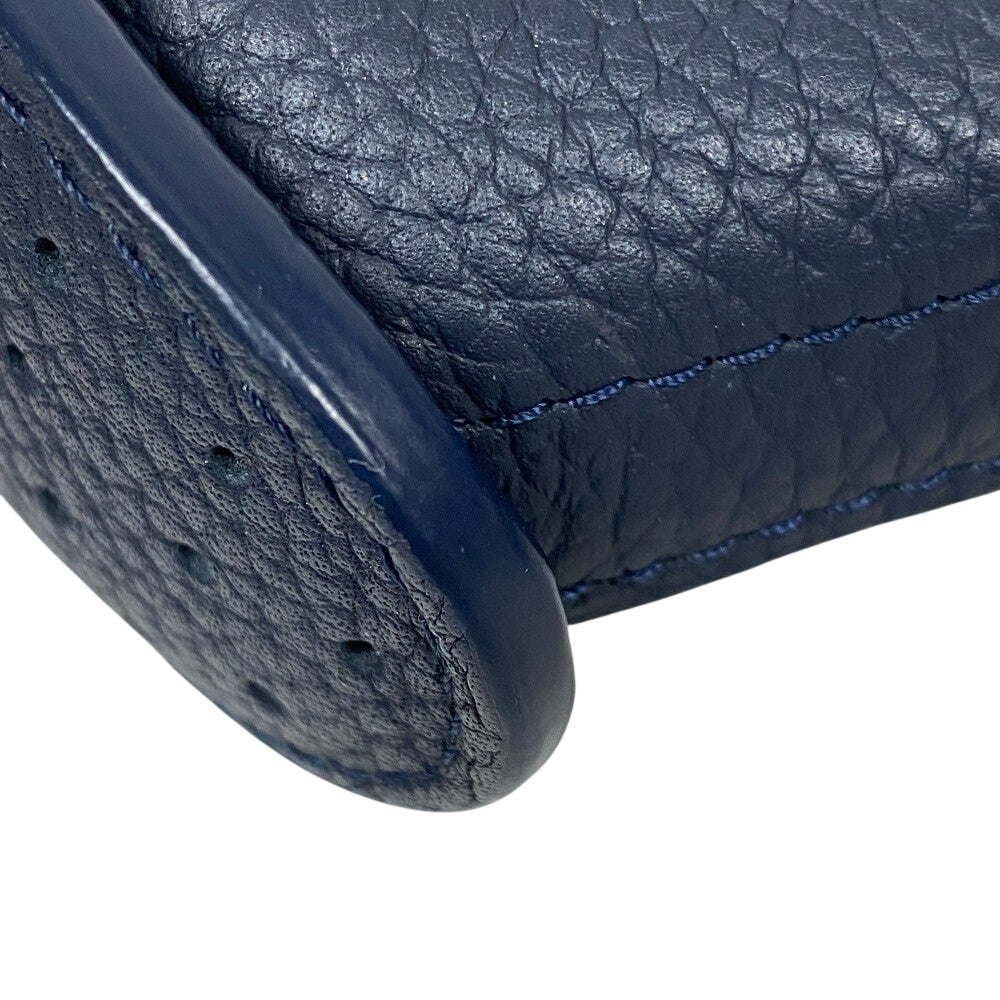 DELVAUX Shoulder Bag leather Navy Pan Toy Women Used Authentic