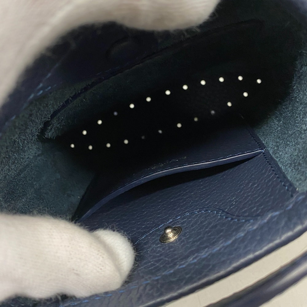 DELVAUX Shoulder Bag leather Navy Pan Toy Women Used Authentic