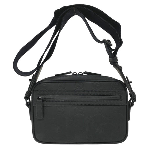 GUCCI Shoulder Bag 771293 rubber black GG Rubber mens Used Authentic