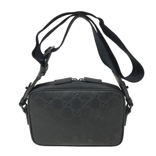 GUCCI Shoulder Bag 771293 rubber black GG Rubber mens Used Authentic
