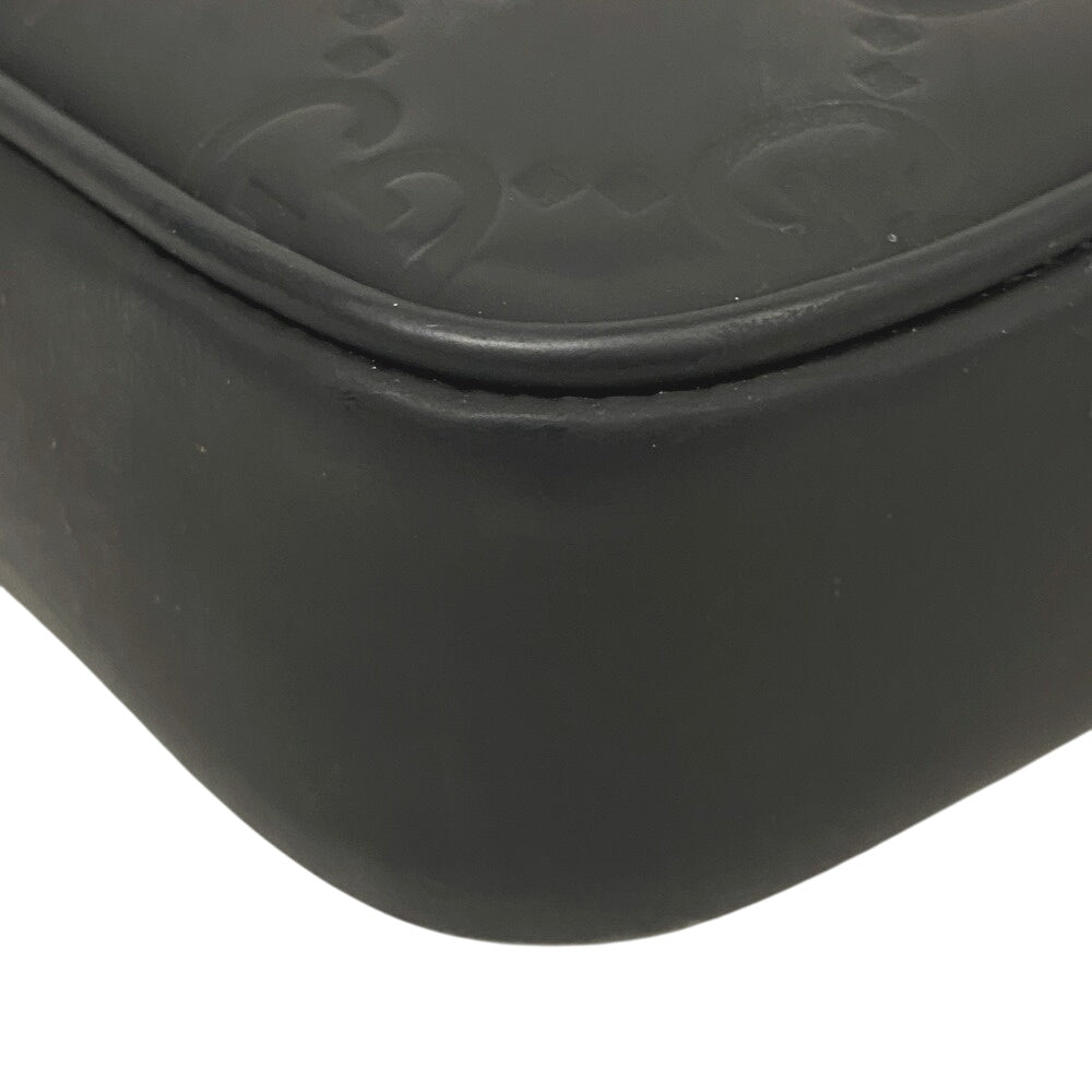 GUCCI Shoulder Bag 771293 rubber black GG Rubber mens Used Authentic
