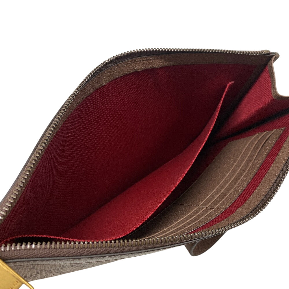 GUCCI Clutch bag 647925 PVC, Leather Brown Disney Donald GG Supreme mens(Unisex) Used Authentic