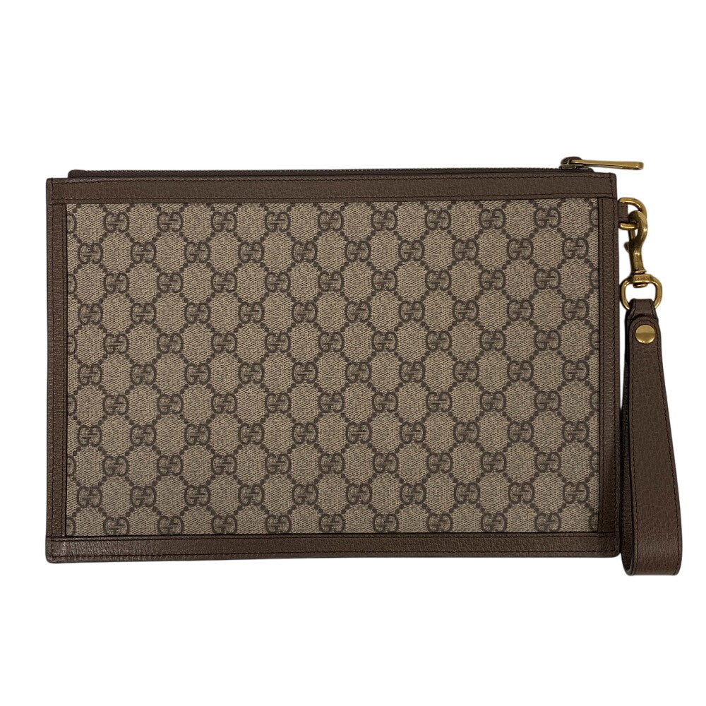 GUCCI Clutch bag 647925 PVC, Leather Brown Disney Donald GG Supreme mens(Unisex) Used Authentic