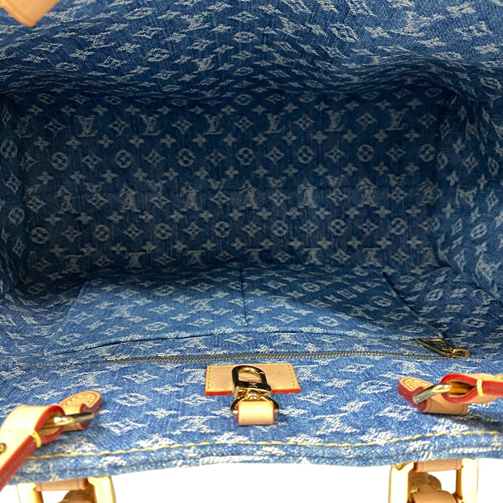 LOUIS VUITTON Tote Bag M46871 Monogram denim Navy Monogram denim On the Go MM Women Used Authentic