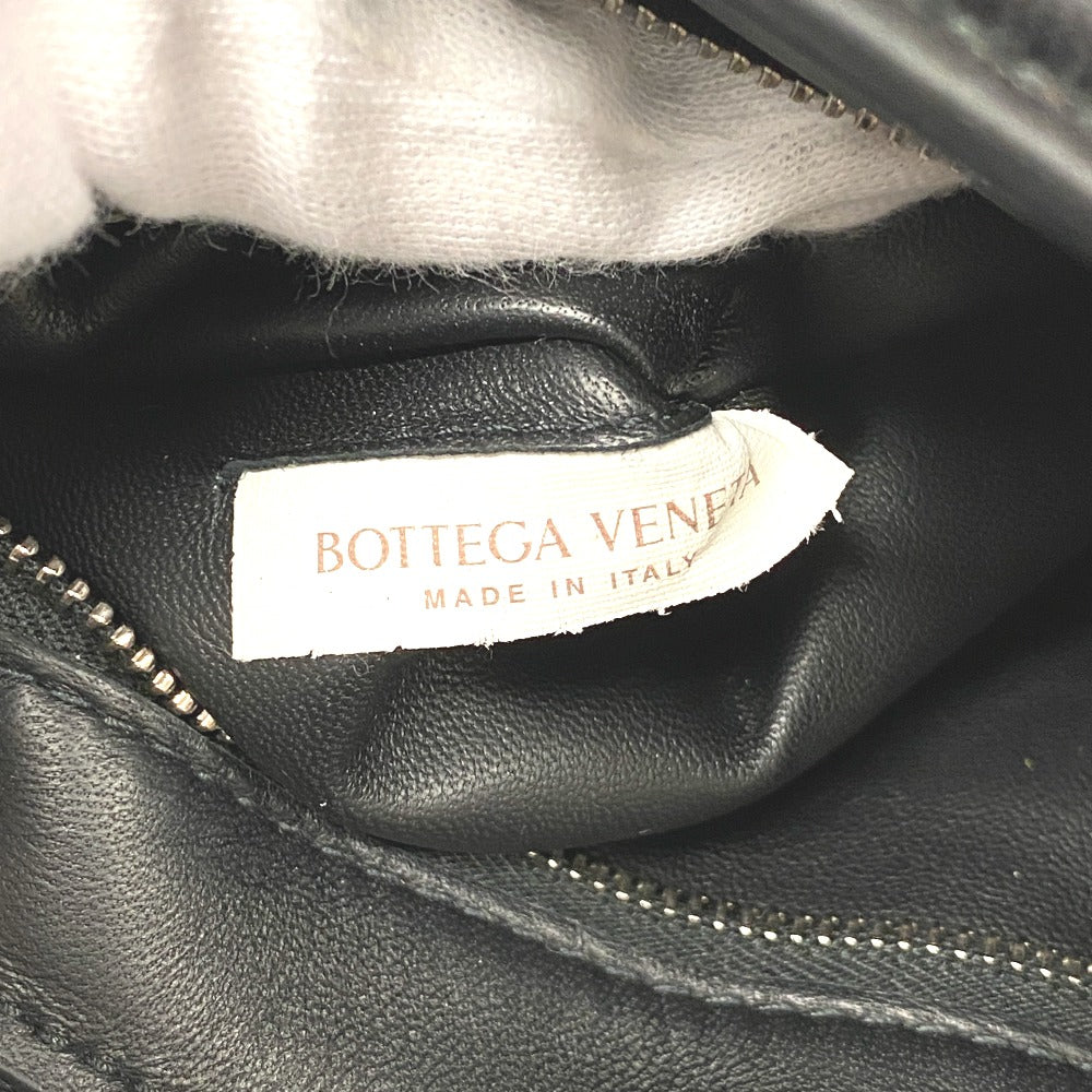 BOTTEGAVENETA Shoulder Bag leather black Chain MAXI INTRECCIATO Padded cassette Women Used Authentic