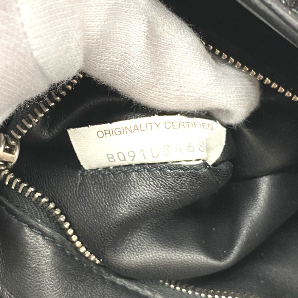 BOTTEGAVENETA Shoulder Bag leather black Chain MAXI INTRECCIATO Padded cassette Women Used Authentic