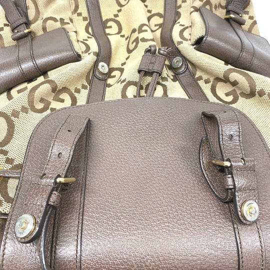 GUCCI Backpack 678829 Canvas, Leather Brown Jumbo GG mens(Unisex) Used Authentic