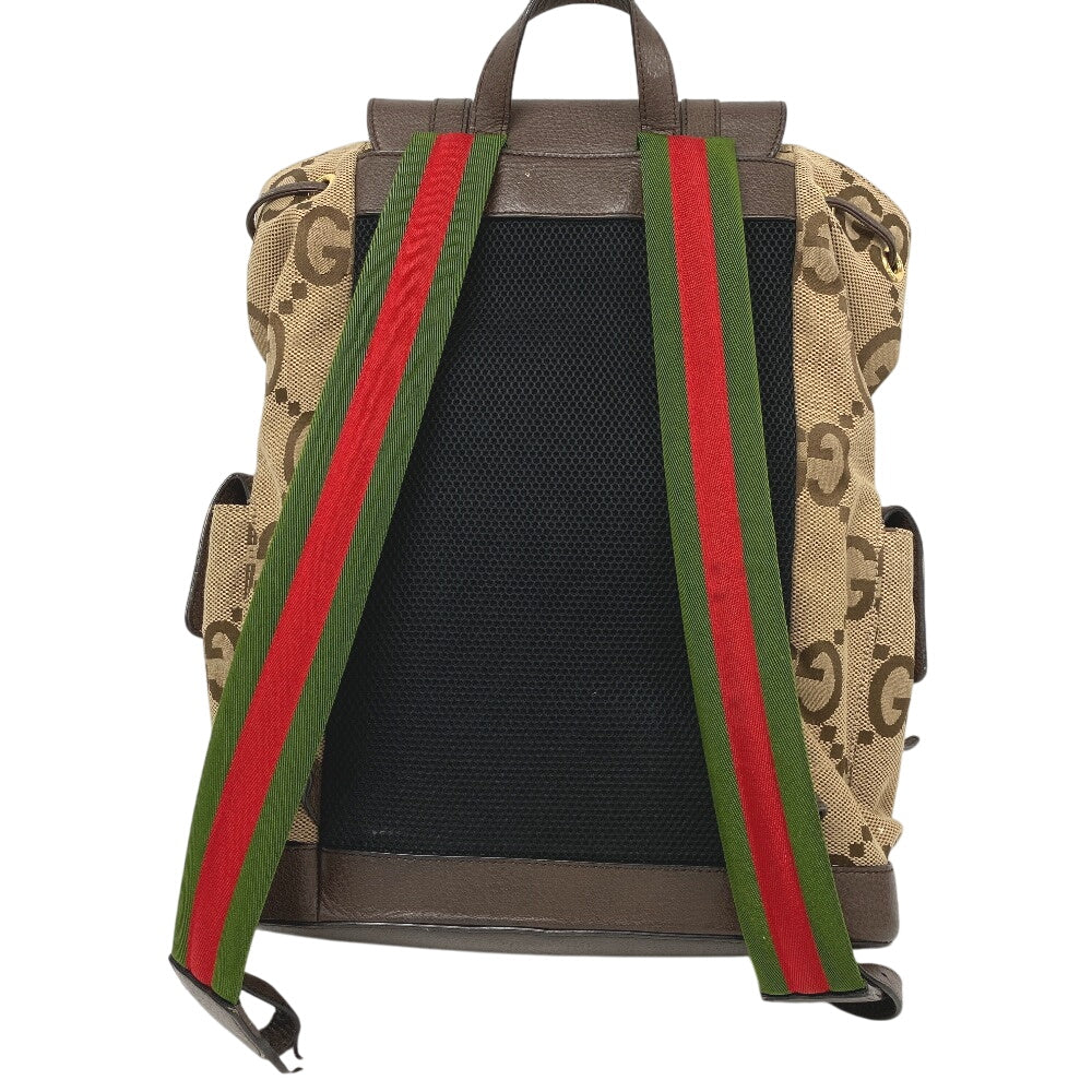 GUCCI Backpack 678829 Canvas, Leather Brown Jumbo GG mens(Unisex) Used Authentic