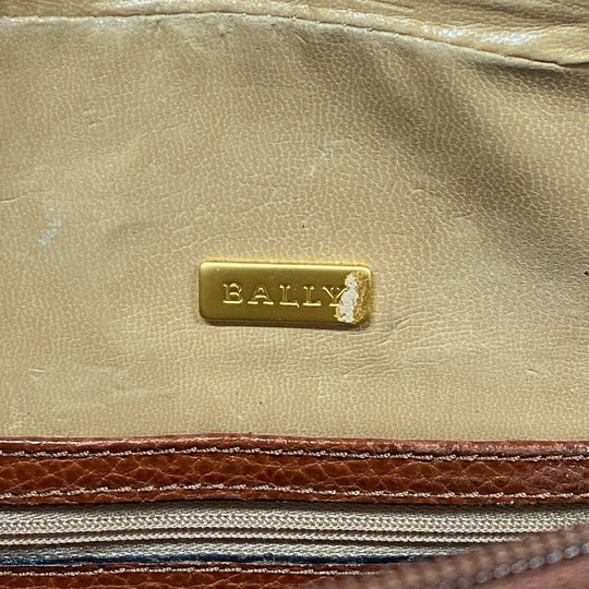 BALLY Tote Bag leather Brown vintage Women Used Authentic