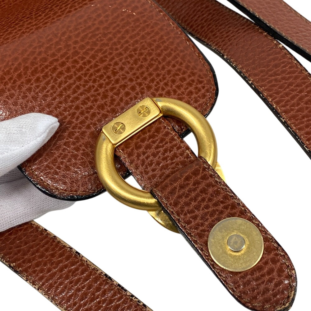 BALLY Tote Bag leather Brown vintage Women Used Authentic