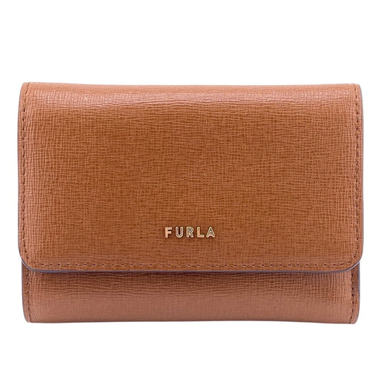 Furla Tri-fold wallet PCZ0 leather Brown Wallet BABYLON Women Used Authentic