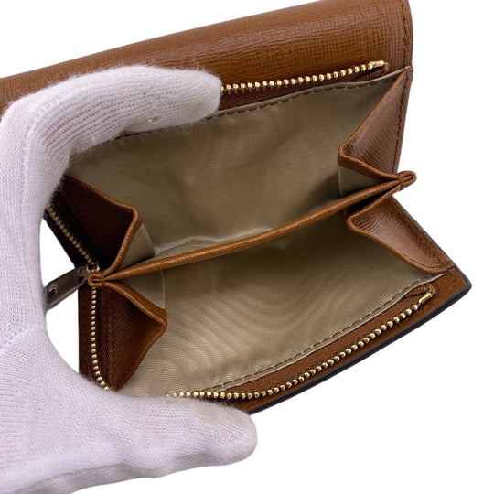 Furla Tri-fold wallet PCZ0 leather Brown Wallet BABYLON Women Used Authentic