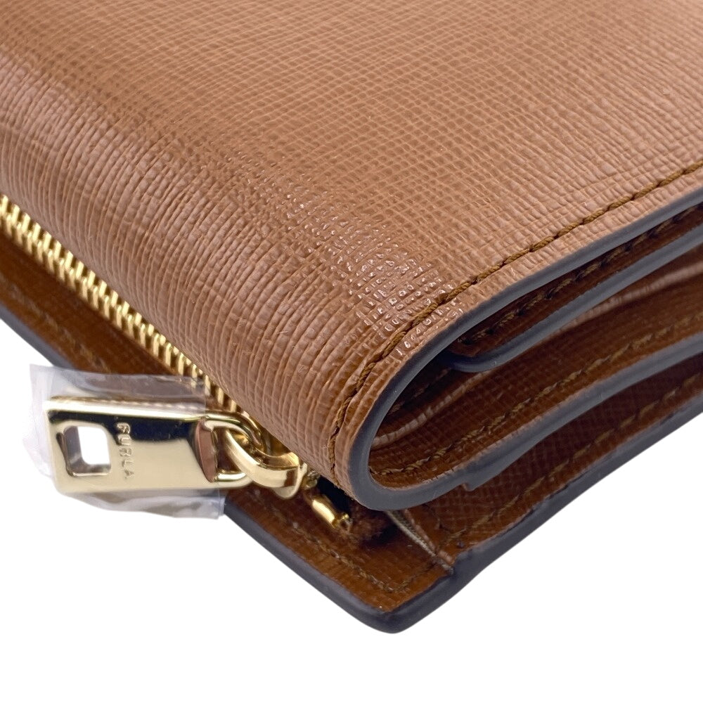 Furla Tri-fold wallet PCZ0 leather Brown Wallet BABYLON Women Used Authentic