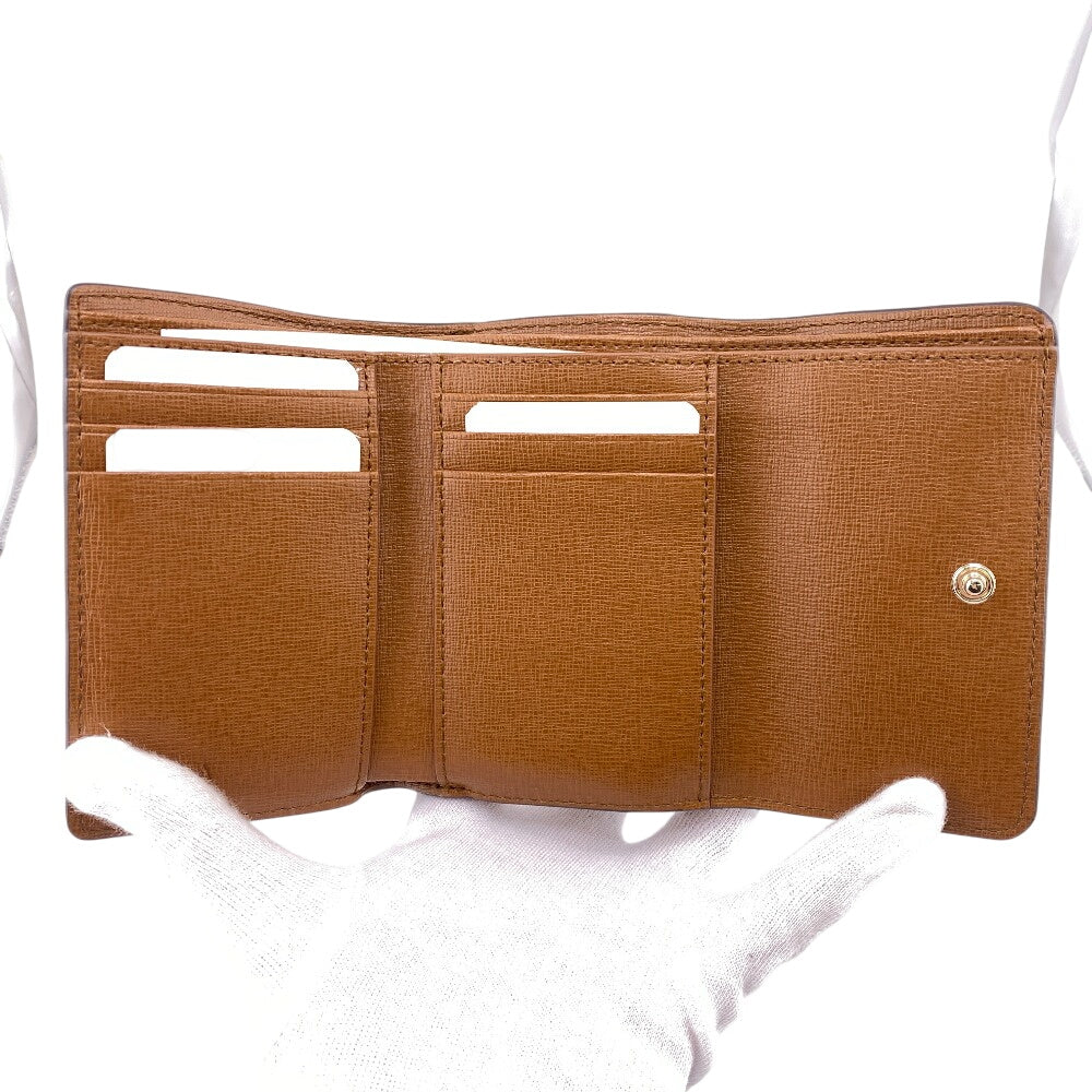 Furla Tri-fold wallet PCZ0 leather Brown Wallet BABYLON Women Used Authentic