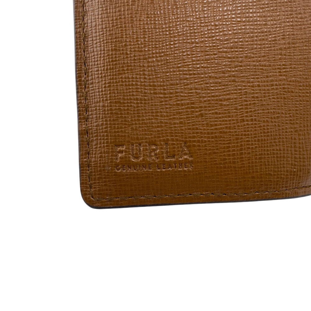 Furla Tri-fold wallet PCZ0 leather Brown Wallet BABYLON Women Used Authentic