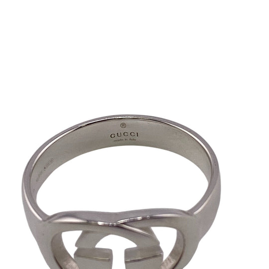 GUCCI Ring 190483-J8400 Silver925 Silver SilverBrit Interlocking G mens Used Authentic
