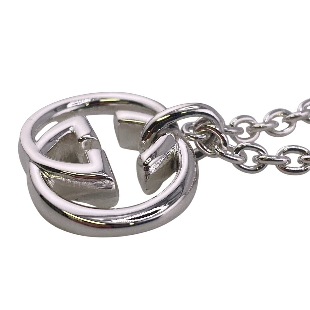 GUCCI Necklace 190484-J8400 Silver925 Silver Necklace SilverBrit Interlocking mens(Unisex) Used Authentic