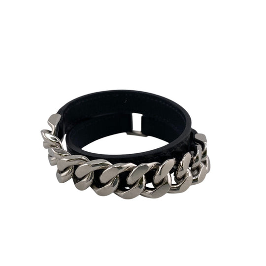 HERMES bracelet Leather, Metal black B2023 T4 Camden mens Used Authentic