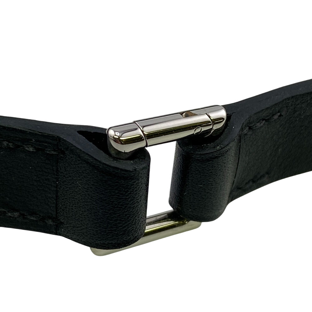 HERMES bracelet Leather, Metal black B2023 T4 Camden mens Used Authentic