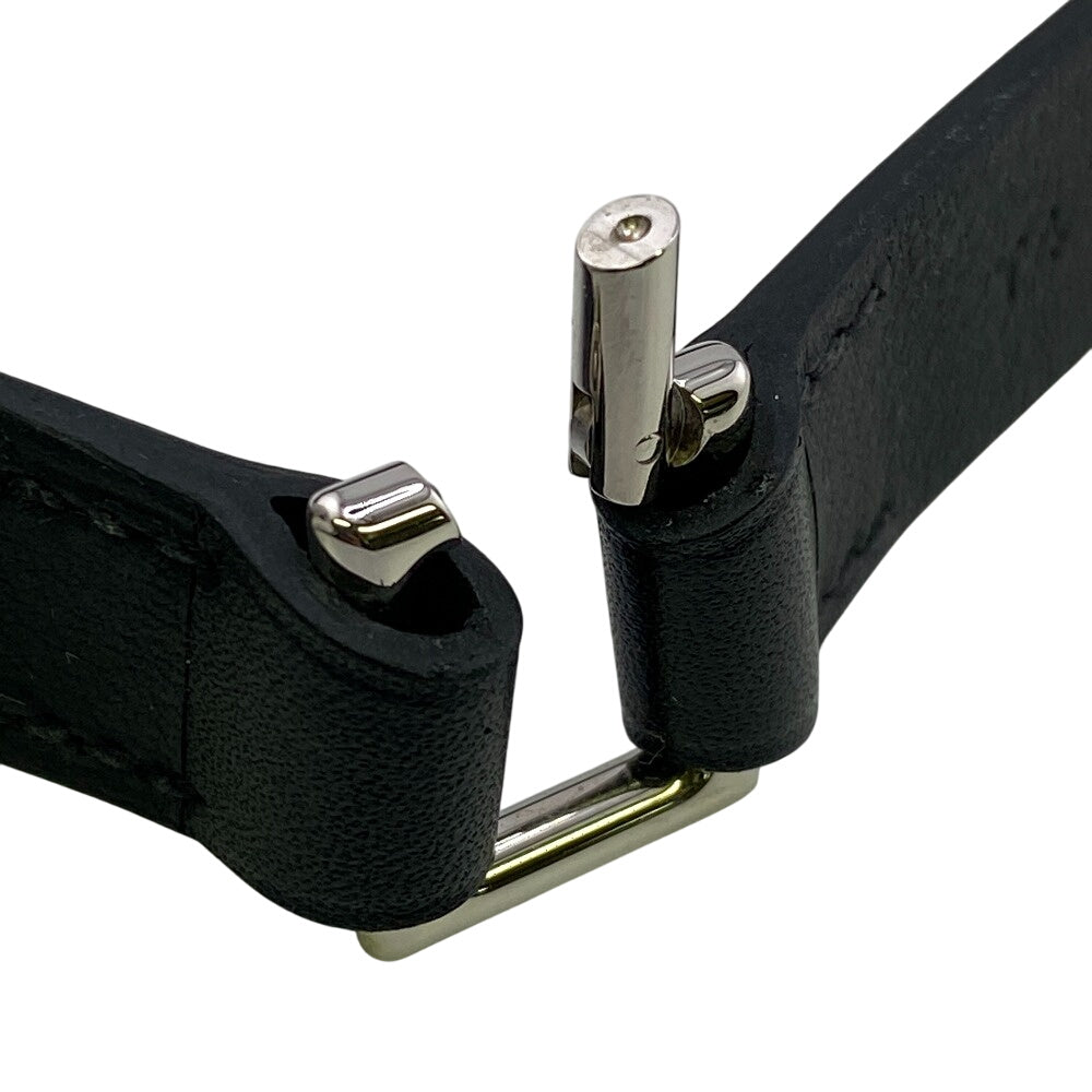 HERMES bracelet Leather, Metal black B2023 T4 Camden mens Used Authentic
